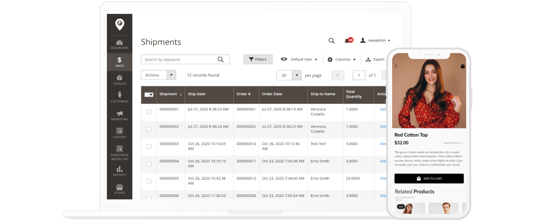 Magento eCommerce fashion mobile app demo