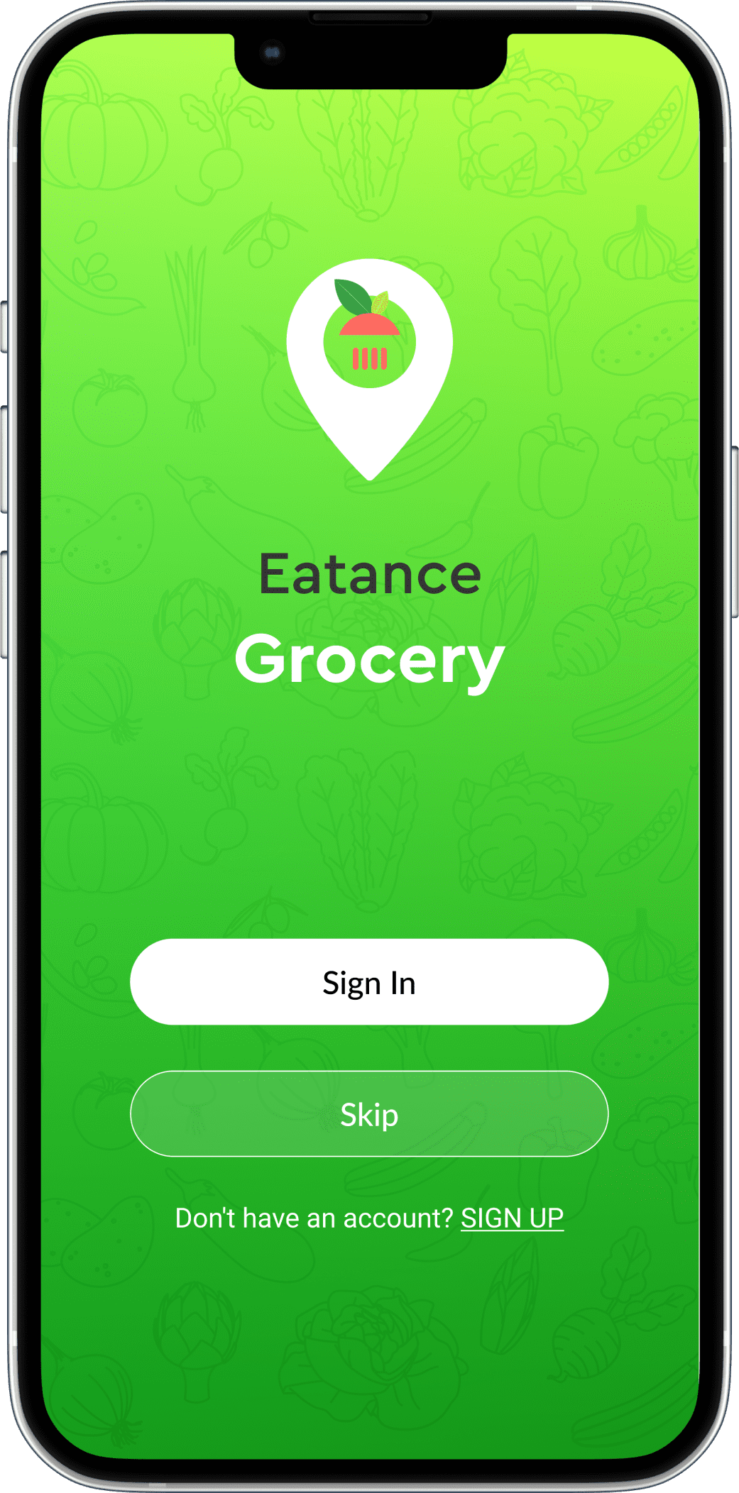 online grocery delivery app sign in screen