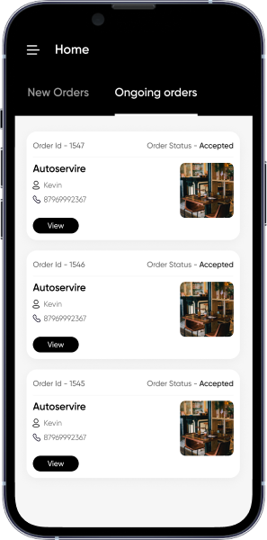Driver New Order Screen in Multi Restaurant Aggregator App