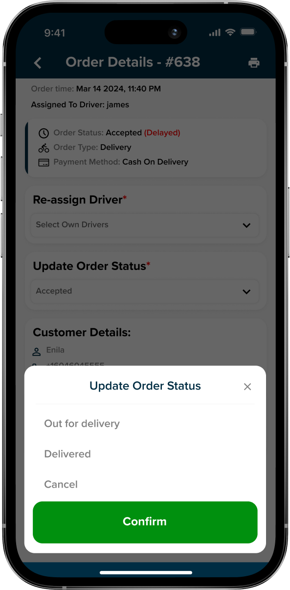 Order Status Management in multi restaurant food delivery app
