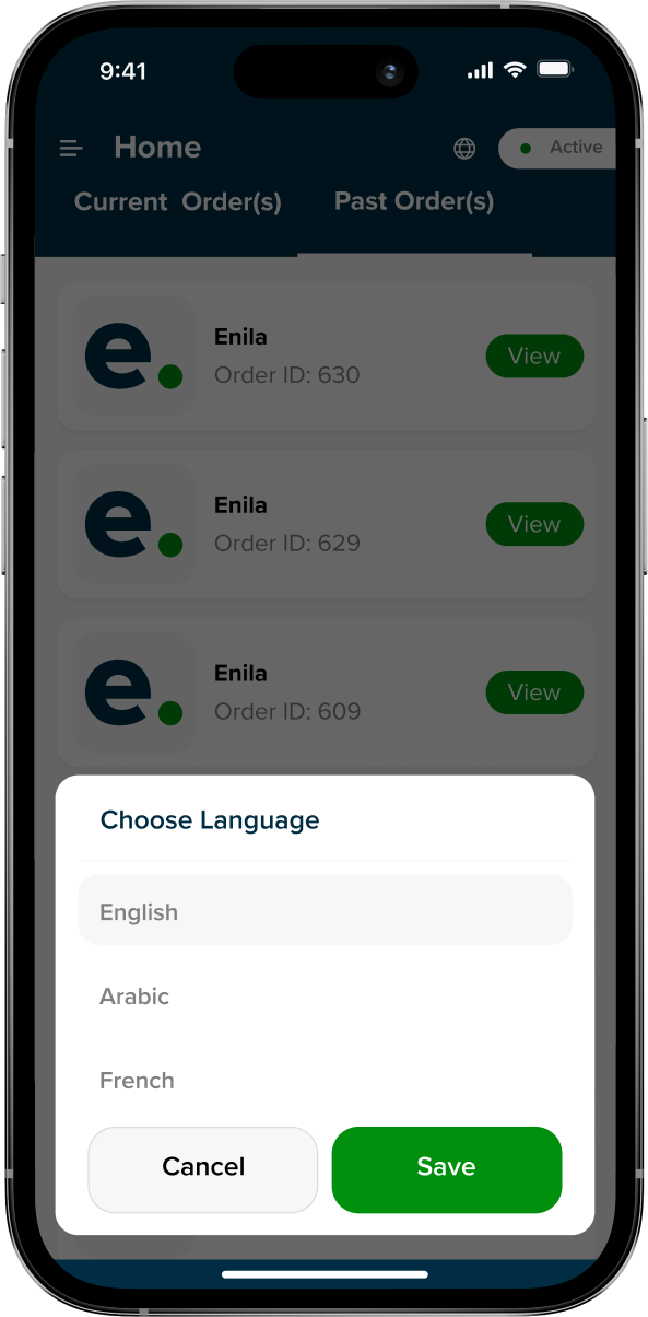 multilingual food delivery ordering app