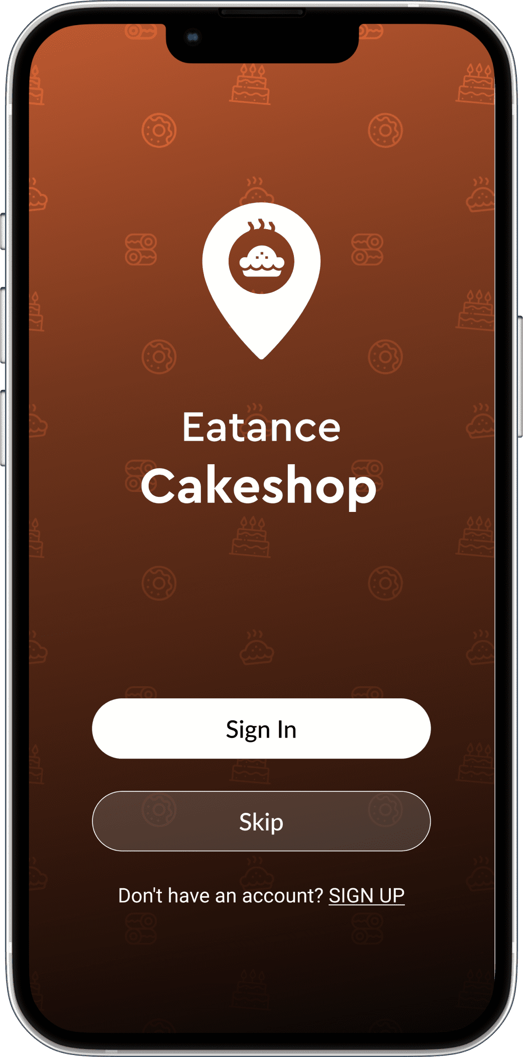 Cake Delivery App Sign In Screen