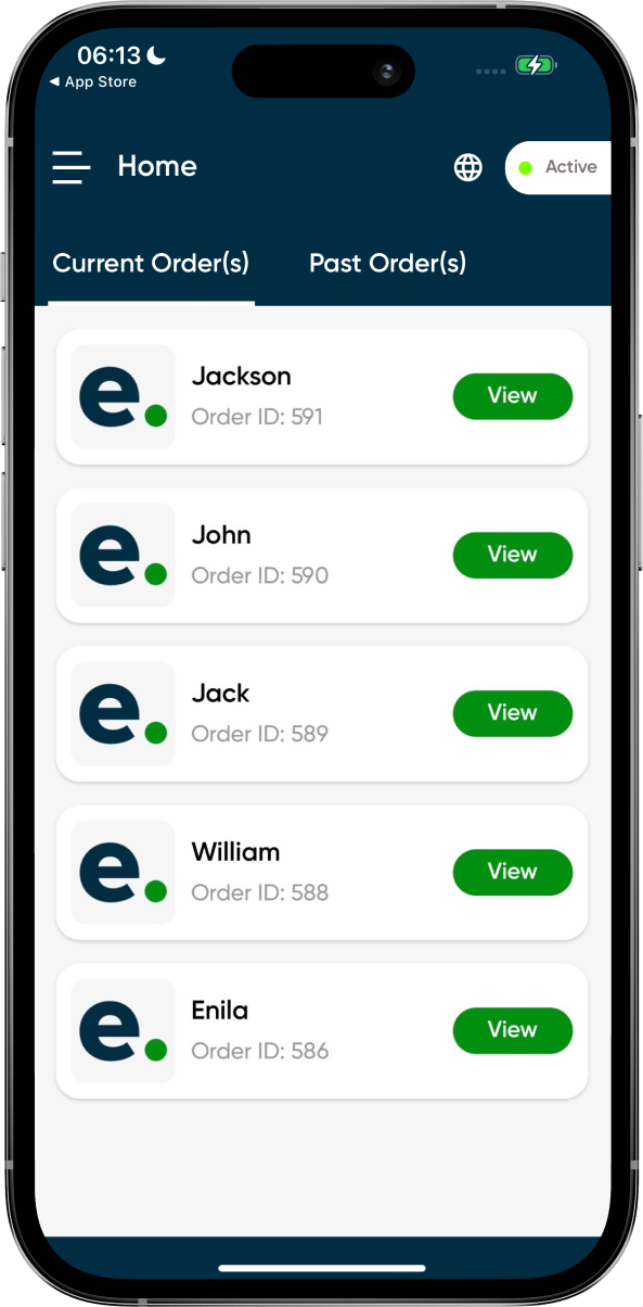 new orders notification in driver app