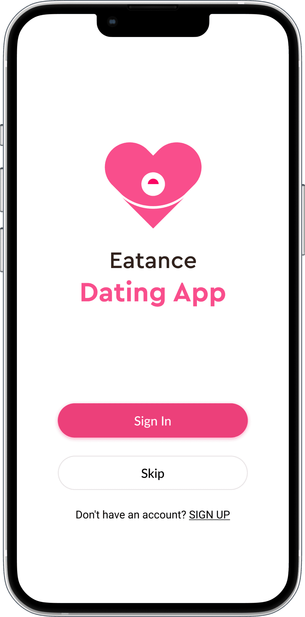 online dating app sign in screen