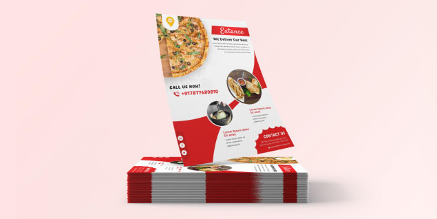Free Restaurant Flyes Templates red colour