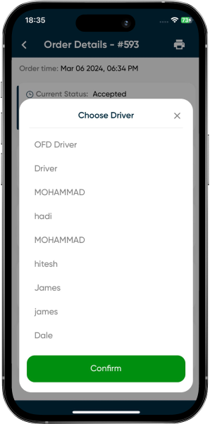 driver assignment in multi restaurant food delivery store app