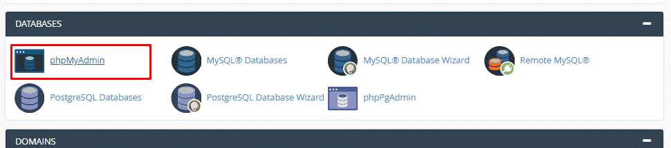 Importing the created database