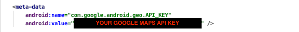 change the Google Maps API key in Eatance food delivery android app