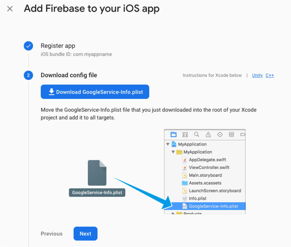 download configuration file from firebase