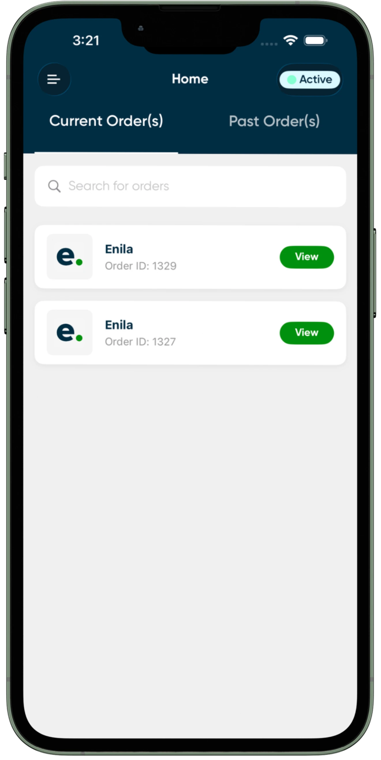 Driver App Mockup