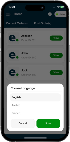 multilingual food delivery ordering app