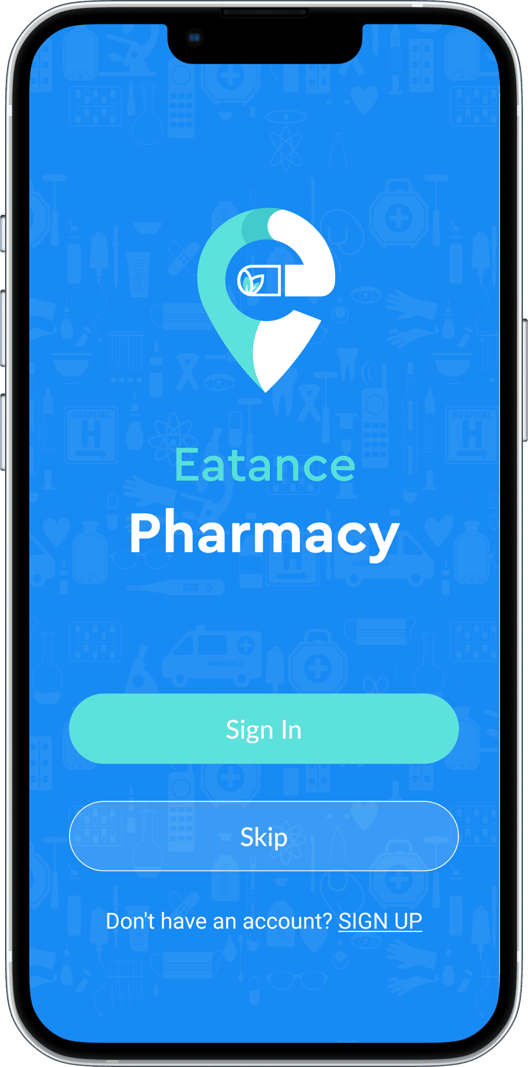 online pharmacy app Sign in screen
