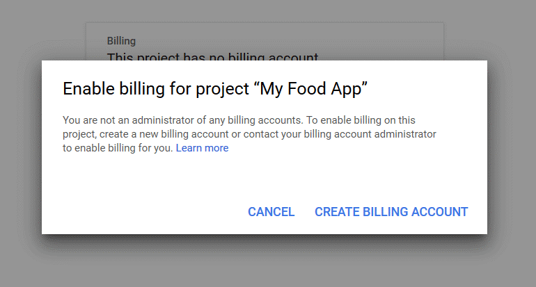 Enable Billing for Project
