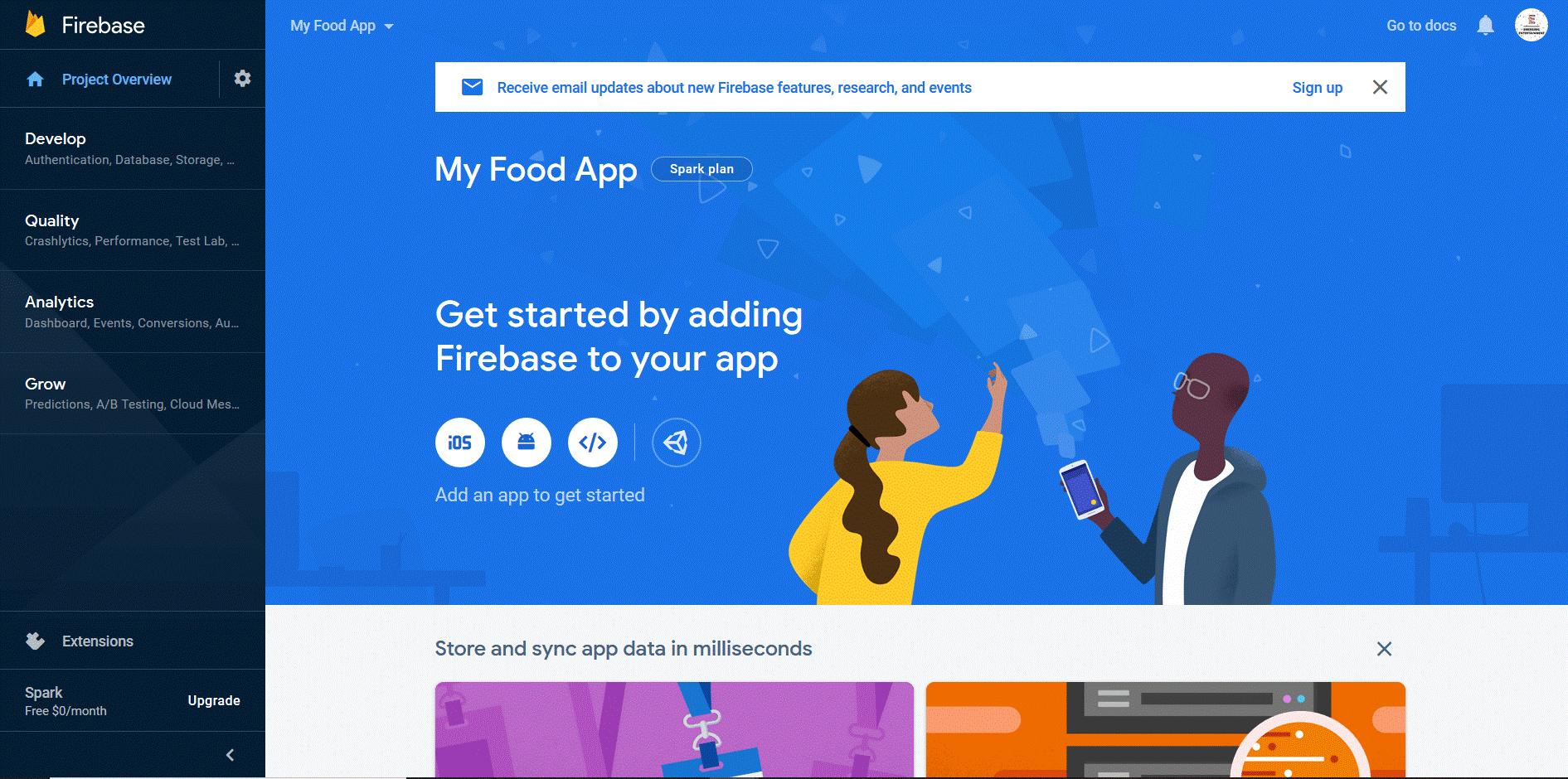 Adding Firebase to my food app