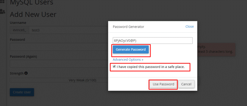 My SQL user password Generator