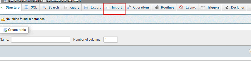 Import Database