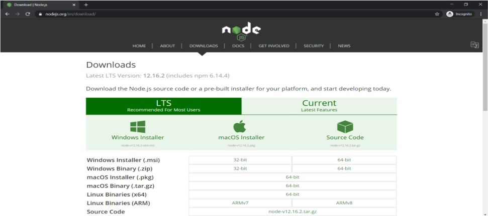 Download Node Js